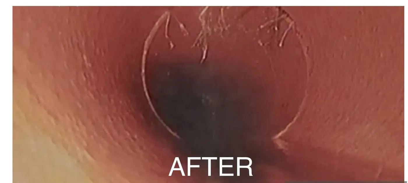 CCTV frame of one Perth drain, after: same pipe, roots cut out